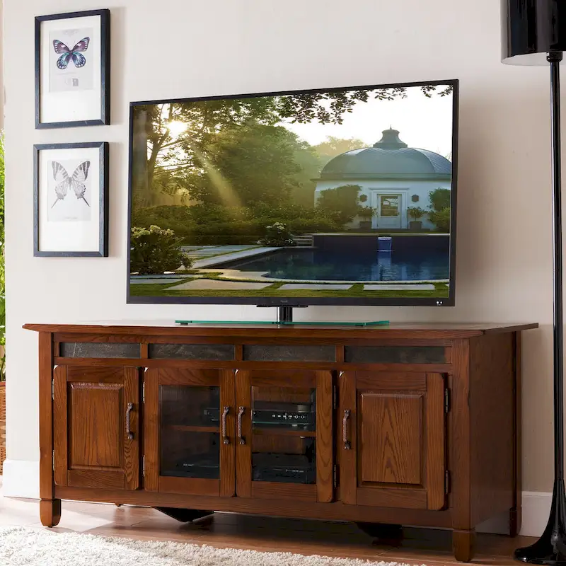 Rustic Oak Enclosed Storage TV Stand