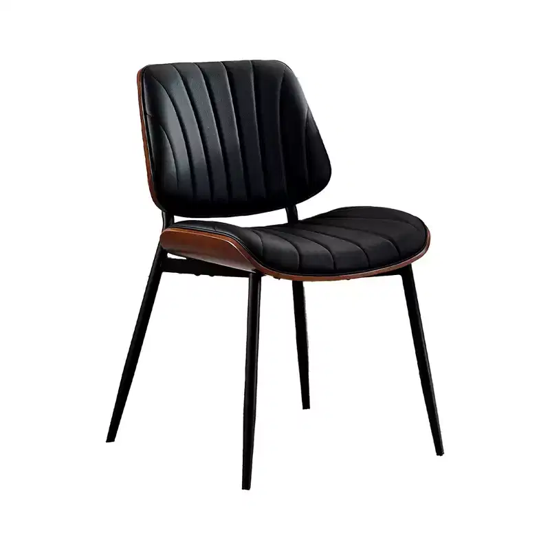 2 Pack PU Leather Shell Back Dining Chairs Mid Century Accent Chairs for Dining Room Kitchen