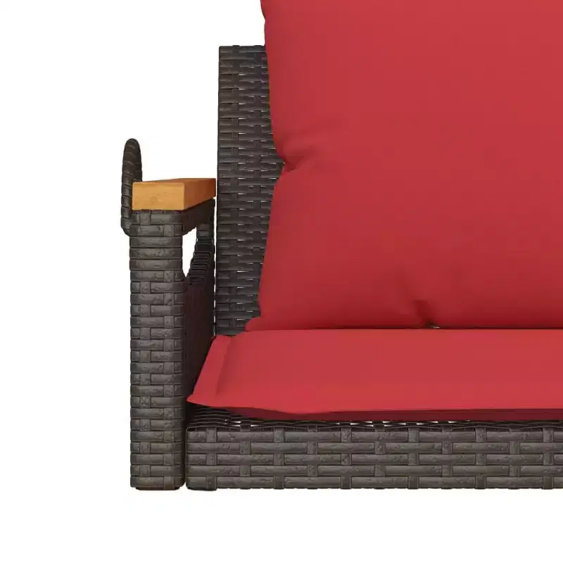 vidaXL Patio Swing Bench Brown, Red