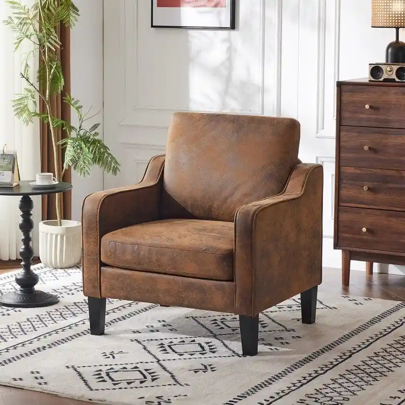 Mid-Century Modern Accent Chair, Single Seat – Multi-Color Options