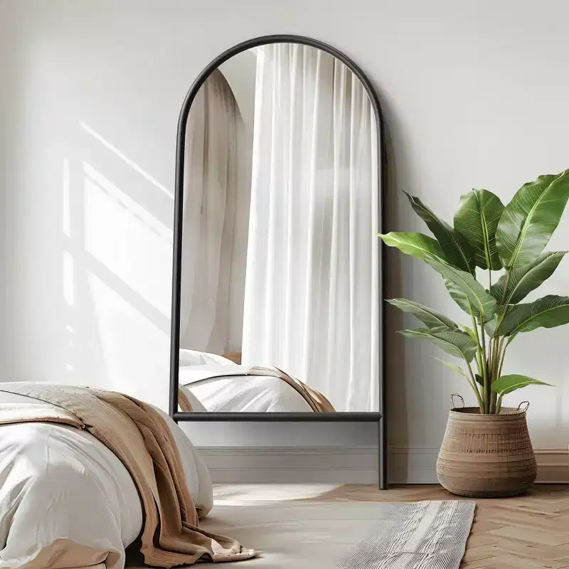 71x31 inch Solid Wood Ladder Rectangular Brown Full-length Mirror (without Bracket)