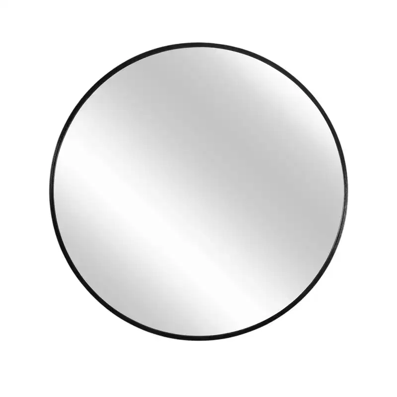 HomeRoots 24 Black Round Framed Accent Mirror