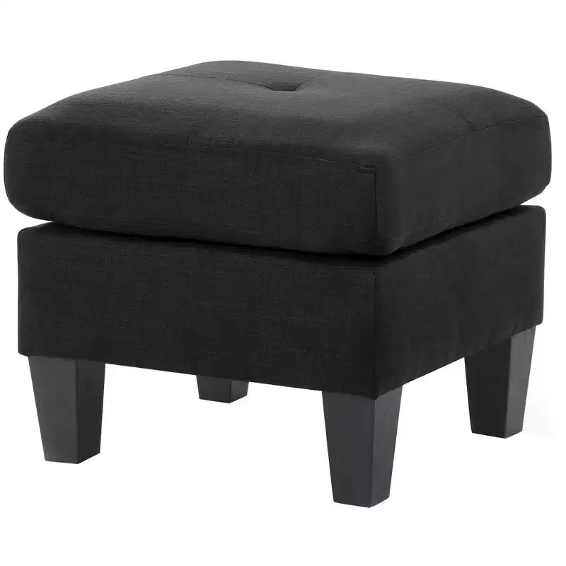 Square Polyester Upholstered Tufted Ottoman