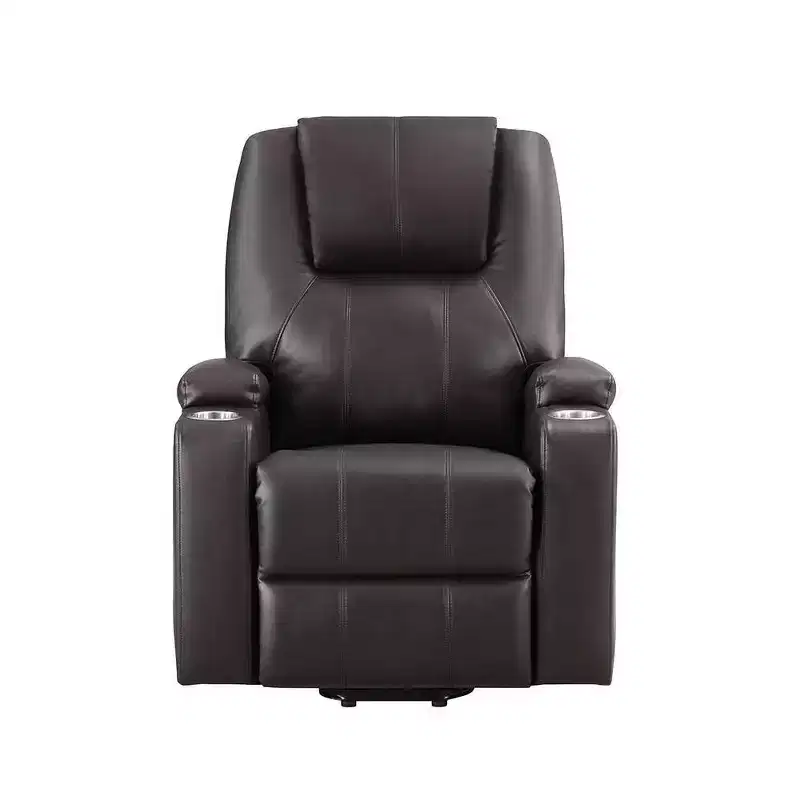 Leather Aire Power Recliner Brown