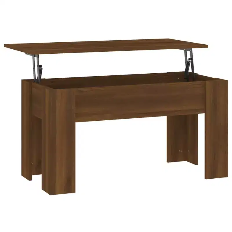 Coffee Table Brown Oak Engineered Wood 39.8 x 19.3 x 20.5 in