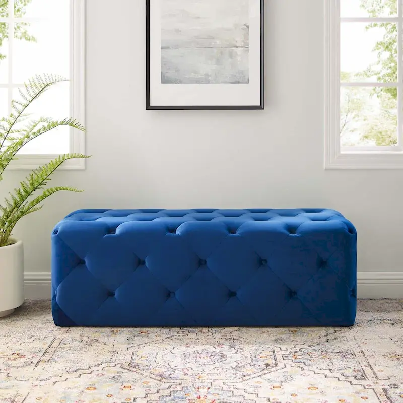 Carson Carrington Ullervad 48-inch Button Tufted Entryway Velvet Bench
