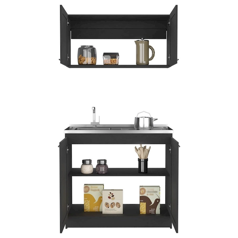Cabinet Set, Garage, Black,30,8 H X 39,3 W X 20,4D