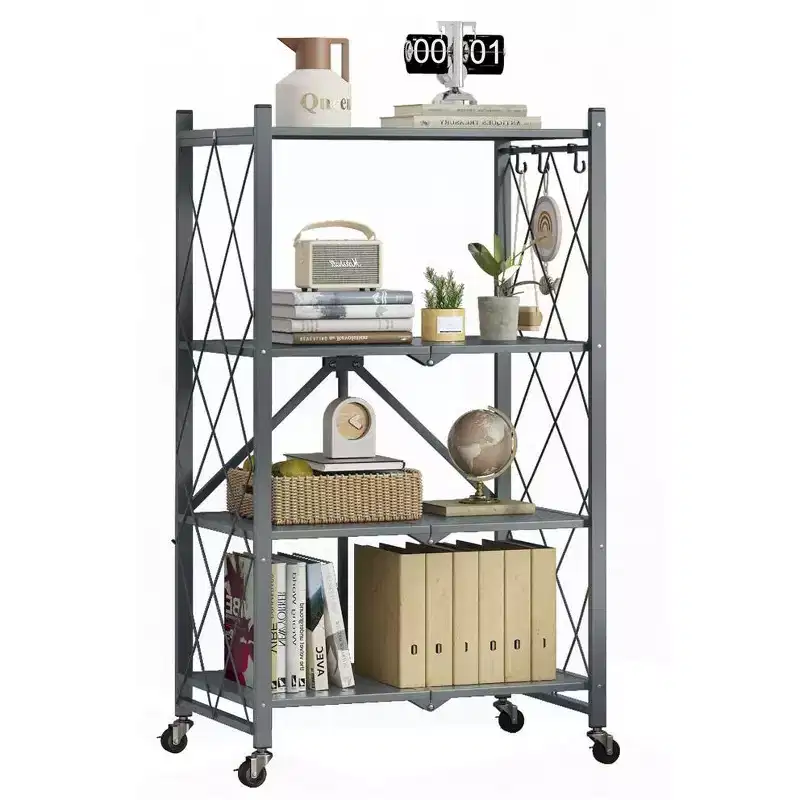 Folding 4 Shelves Gray