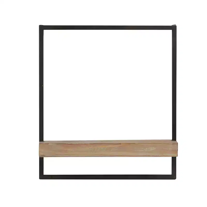 Iron and Wood Wall Shelf Hanging Decor 15.7x5.9x17.7