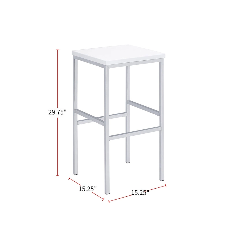 5 Piece Bar Height Dining Set in White and Chrome