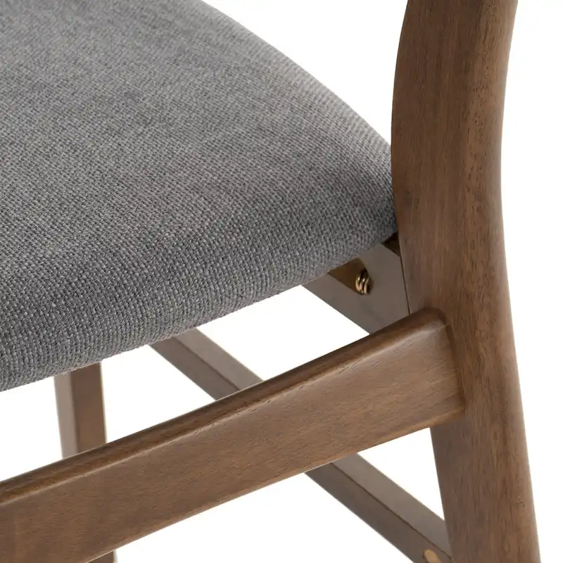 Fabric-upholstered Wood Dining Chairs (Set of 2) by Christopher Knight