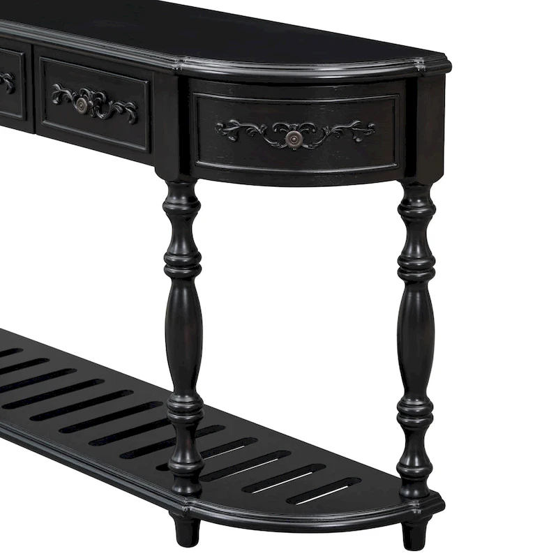 Merax Curved Console Table with 4 Drawers and 1 Shelf