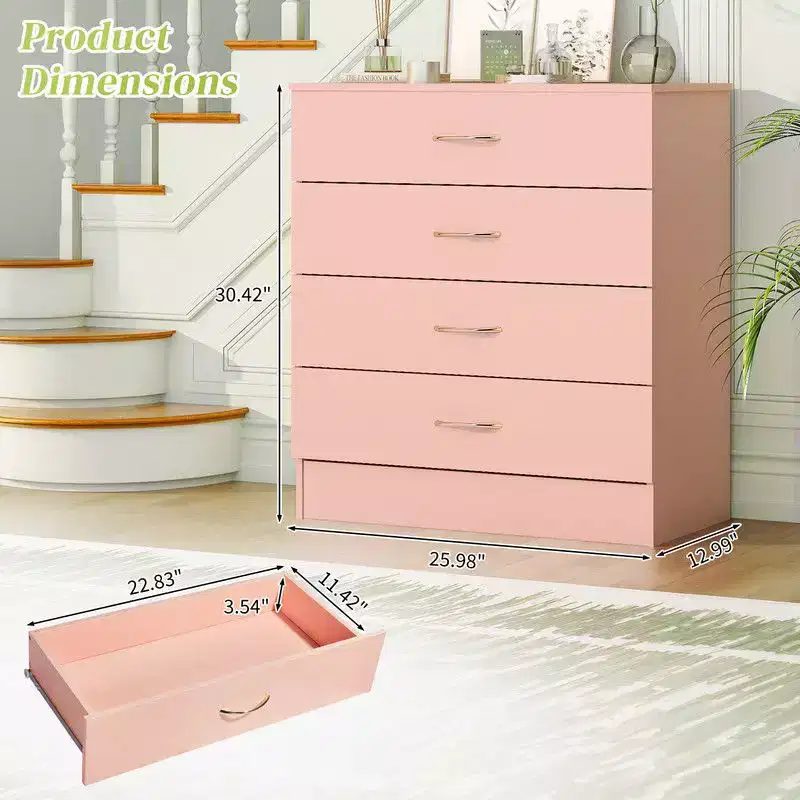 25.98In. W 4 Drawer Dresser
