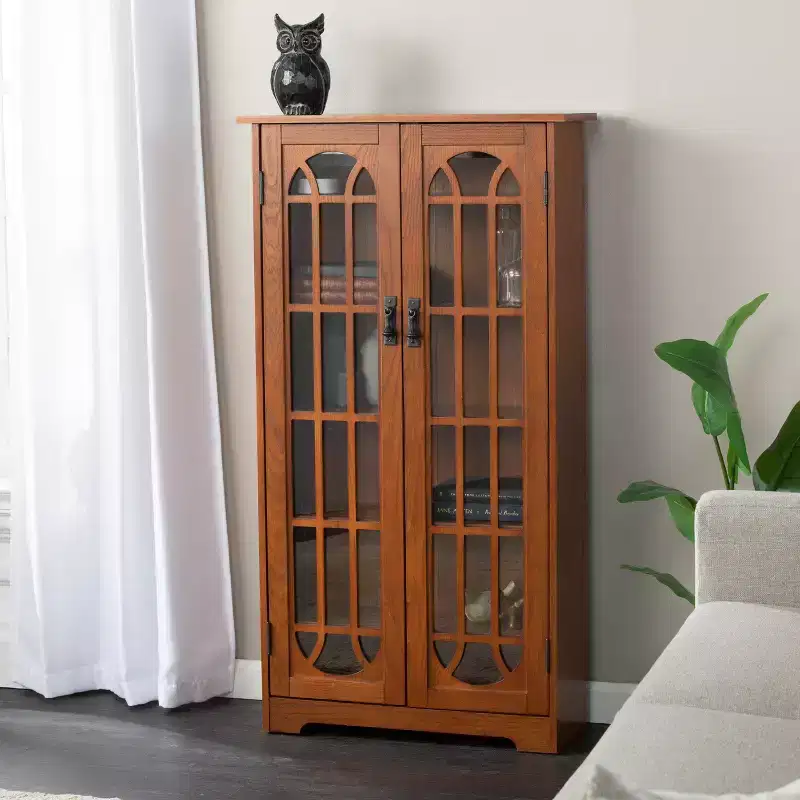 Window Pane Media Cabinet - Oak - SEI