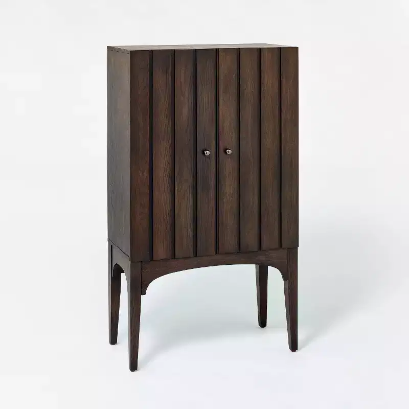 Palma Arched Fluted Cabinet Dark Brown - Threshold™ designed with Studio McGee