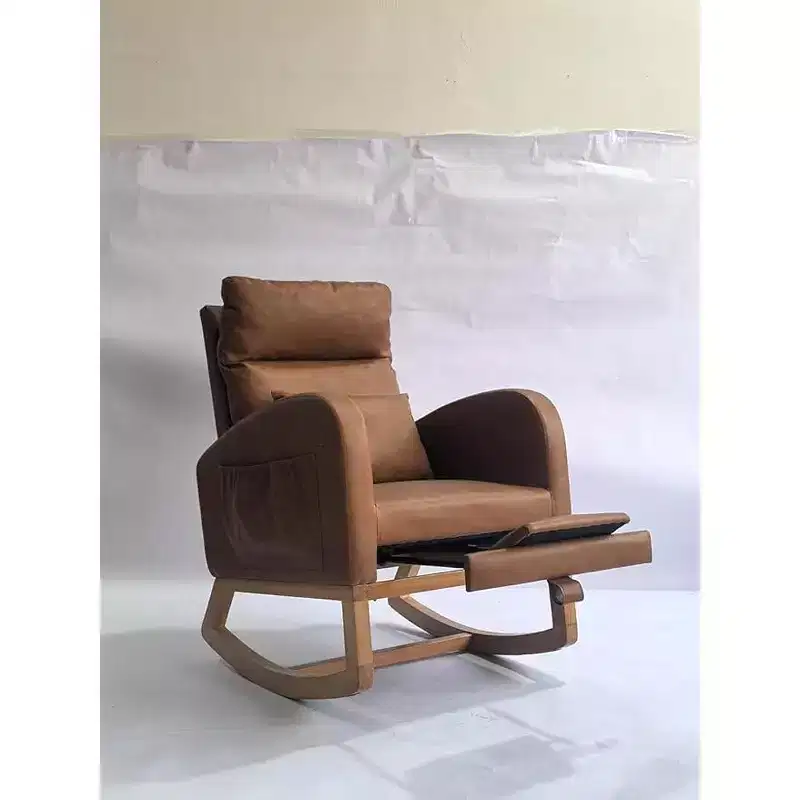 Ash Wood Nursery Glider Rocking Chair 26.7''H x 26.3''W x 44.6''D