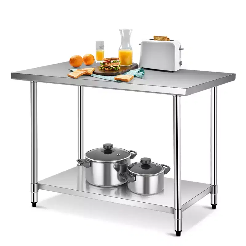 Costway 30 x 48 Commercial Kitchen Table Stainless Steel Food Prep & Work Table Silver