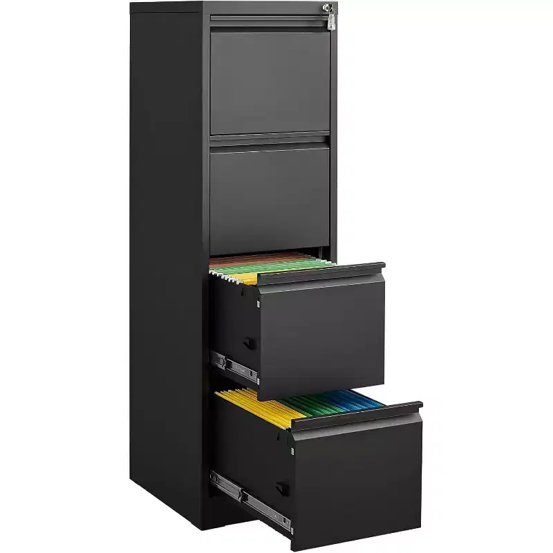 4 Drawer File Cabinet with Lock,Heavy Duty Vertical Filing Cabinets for Home Office, File Storage Cabinet for Letter/Legal/A4/F4 Size File