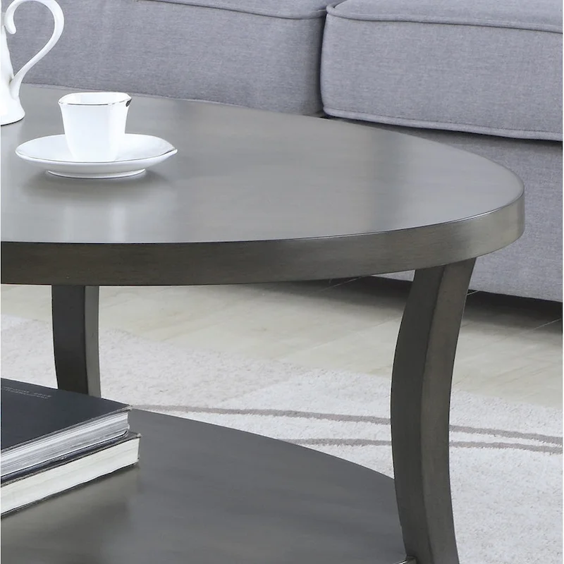 Oval Coffee Table with Shelf