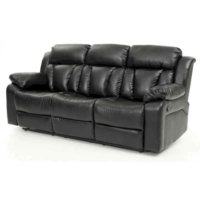 Daria 85 in. W Flared Arm Faux Leather Straight Reclining Sofa - 37L x 85W x 41H