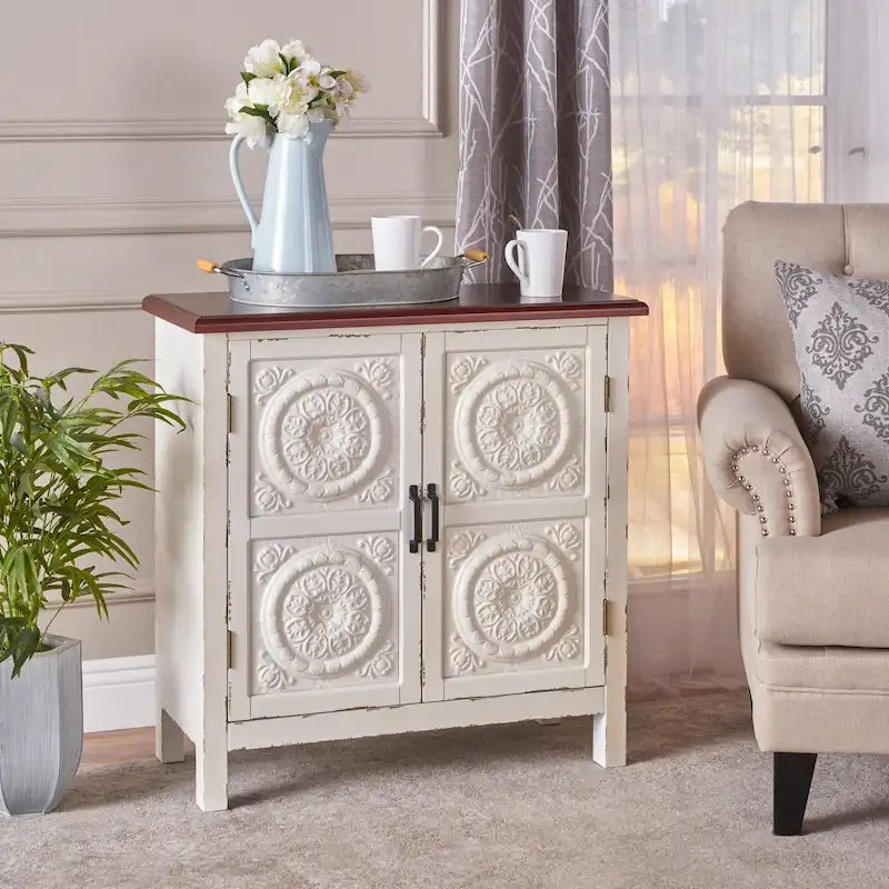 Brown / Navy Blue Tile Front Storage Cabinet – Seats 1