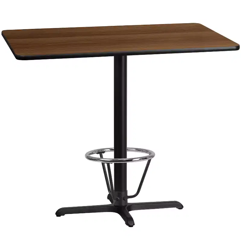 30x48 Rectangular Laminate Bar Table with 23.5x29.5 Foot Ring Base