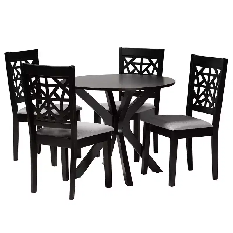 Modern Fabric and Wood Dining