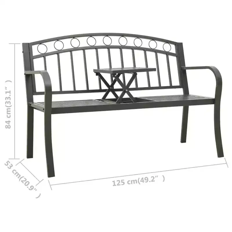 vidaXL Garden Bench Powder-coated steel Medium Durable