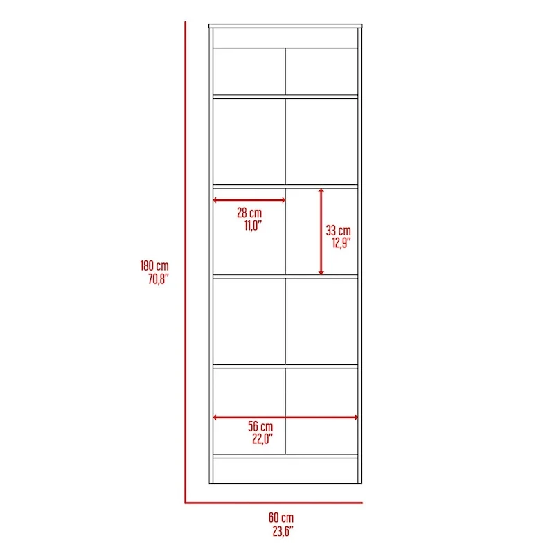 23.6 in. W x 71.1 in. H Freestanding Linen Cabinet with 5 Shelves