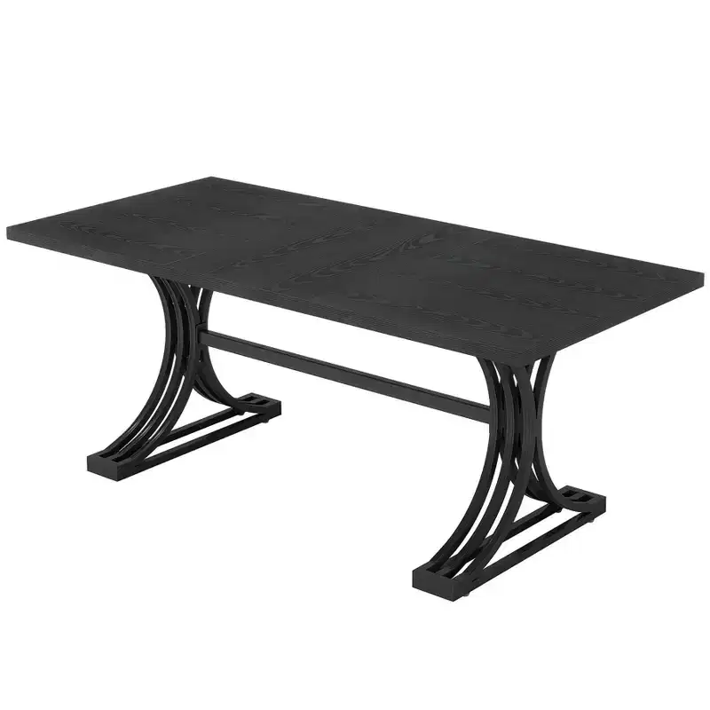 Lantine 5FT Conference Table for 4 to 6, Modern Meeting Table with Faux Marble Tabletop, Business Seminar Tables for Home Office