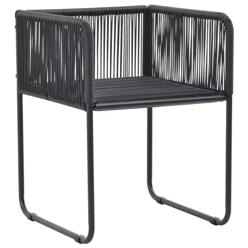 vidaXL Dining Set Black PVC rattan Medium Durable Dining Set Square