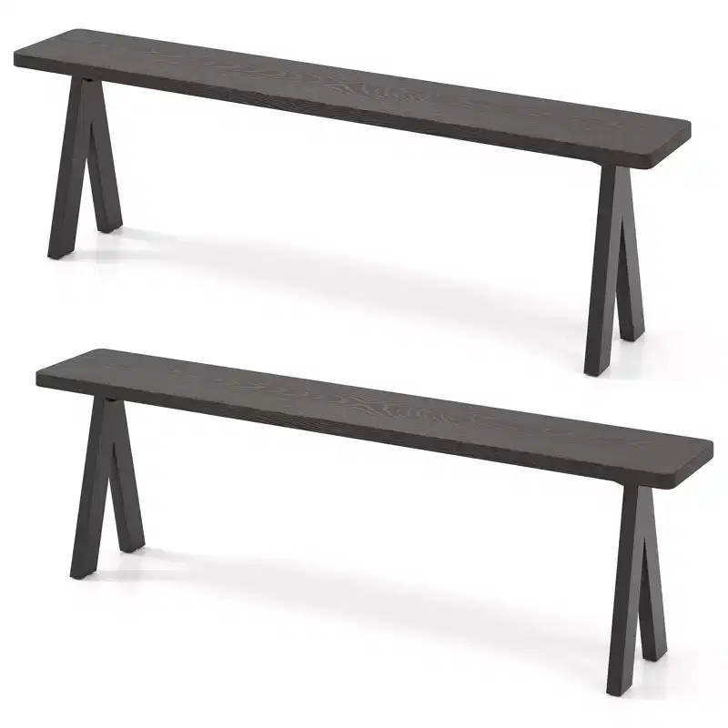 Costway 3-Person Outdoor Bench Set of 2 w/ 800 LBS Bearing Capacity for Garden