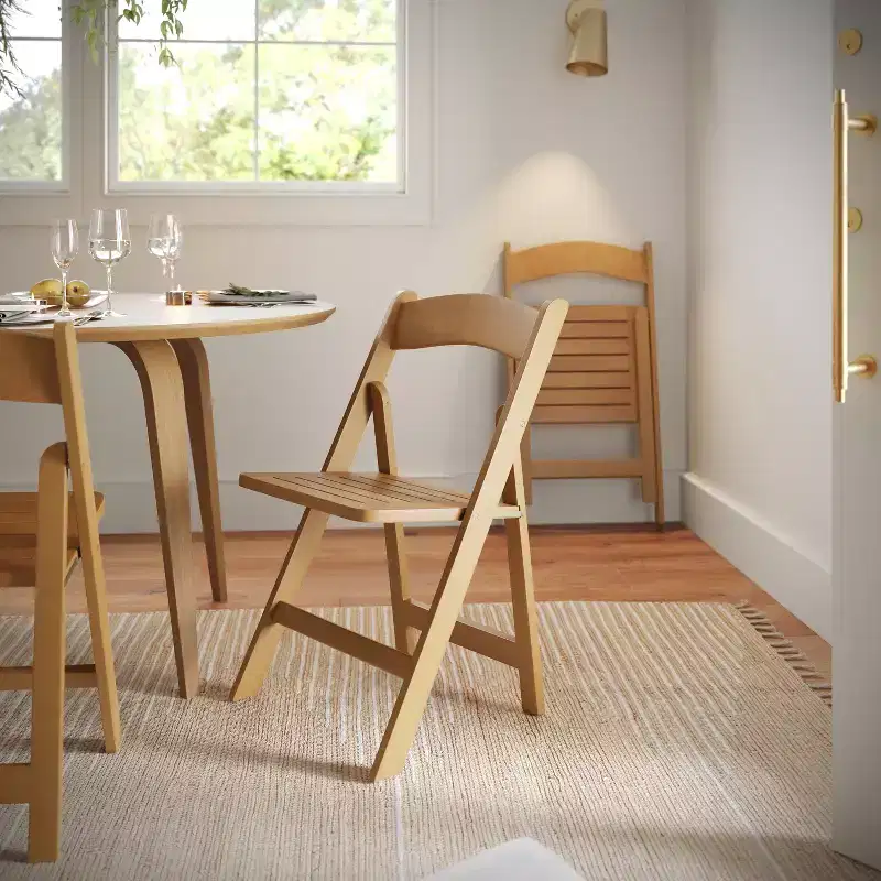 Flash Furniture Holden Commercial Grade Solid Wood Folding Dining Chair