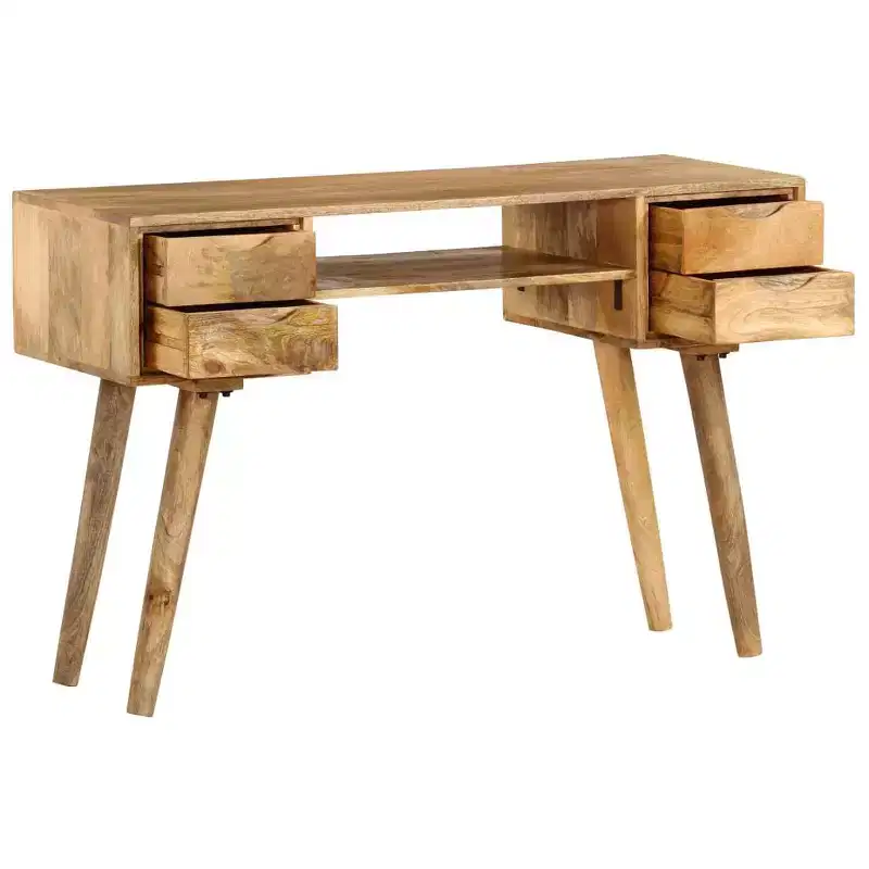 vidaXL Writing Desk Varies by piece Solid mango wood 45.3 x 18.5 x 29.9 in