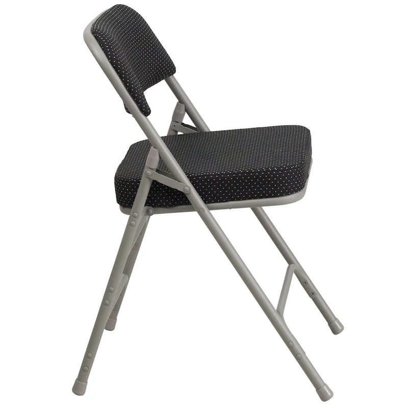 4 Pack Curved Triple Braced & Hinged Fabric Upholstered Metal Folding Chair