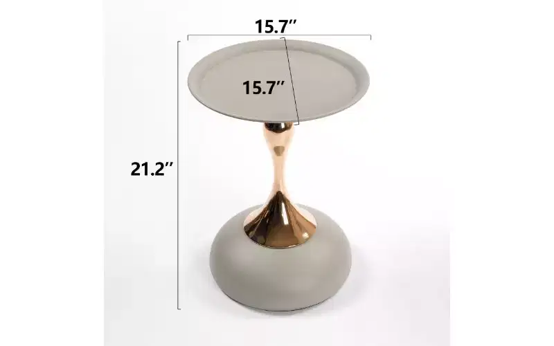 Mermaid Tail Pedestal Round Side Table, Anti-Rust Metal Tray Top Small Coffee Table, Versatile Accent Table, End Table for Living Room