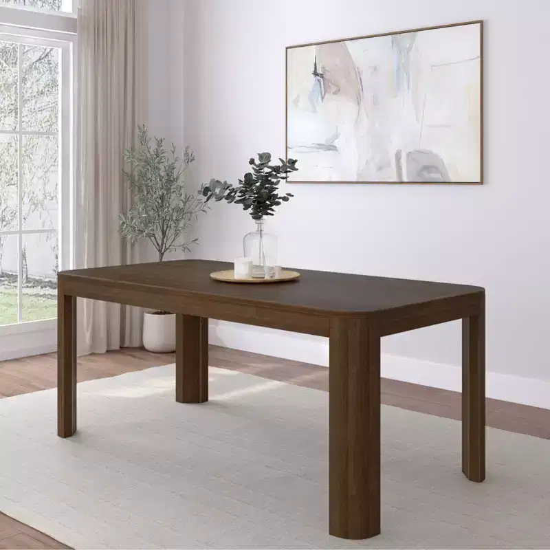 Plank+Beam Contour Dining Table, 72 Solid Wood Kitchen Table for 6