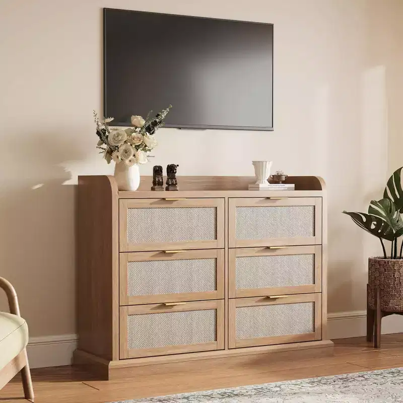 Sturdy 6-Drawer Fabric Dresser - Desktop Storage Solution with Metal and Plastic Support Tubes for Bedroom, Dorm, Entryway, and Organization