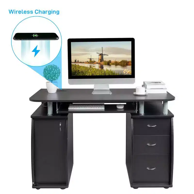 Karlhome 45in Computer Desk with 3 Drawers