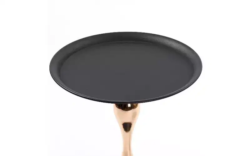 Mermaid Tail Pedestal Round Side Table, Anti-Rust Metal Tray Top Small Coffee Table, Versatile Accent Table, End Table for Living Room