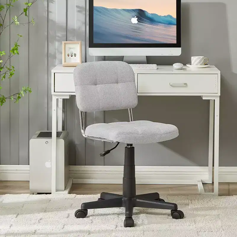 VECELO Modern Armless Home Office Chair 360 Degree Rolling Swivel Height Adjustable