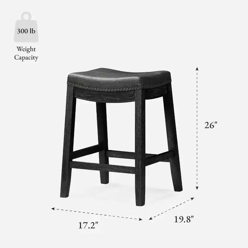 Maven Lane Sophia Backless Counter Stool with Faux Leather 26