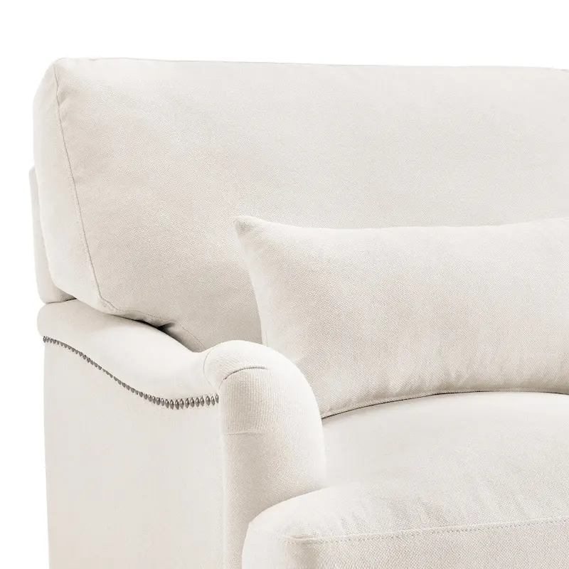 Modern Accent Chair Upholstered Solid Wood Frame with Lumbar Pillow Living Room Armchair