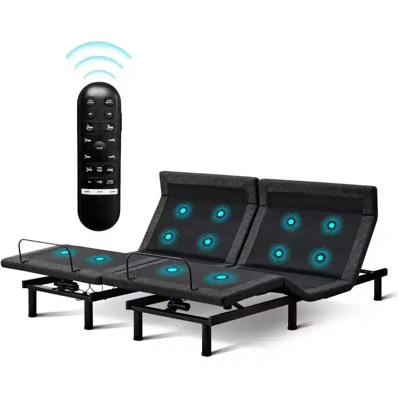 Adjustable Beds with 12 Gel Memory Foam Mattress Smart APP Control Massage