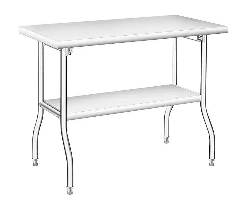 Heavy Duty Folding Stainless Steel Table - 400 LB Capacity - Portable, No Assembly Needed - Prep/Work Table for Kitchen, Laundry, Restaurant, Camping
