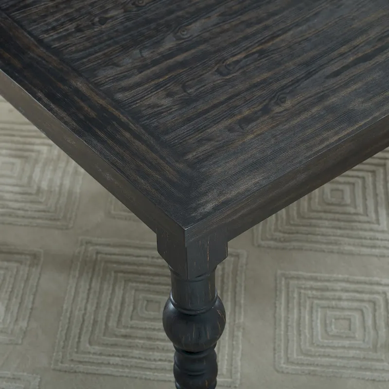 Roundhill Furniture Leviton Upholstered Dark Wash Wood 6-piece Dining Set