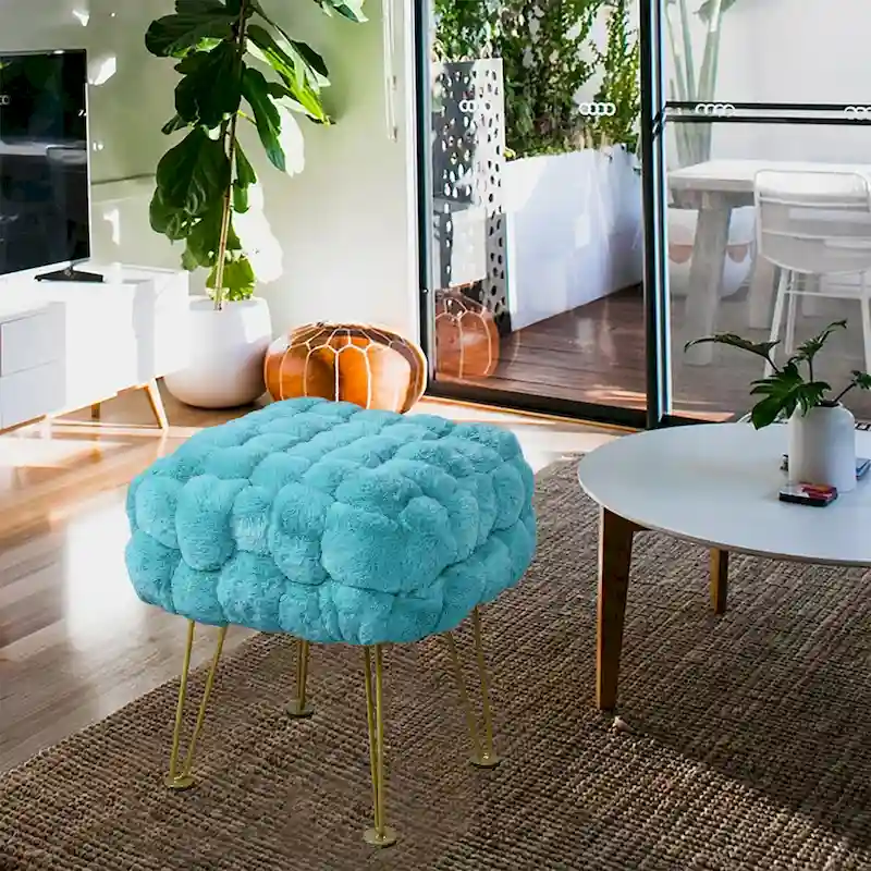 FoxFauxFur Pouf Stool