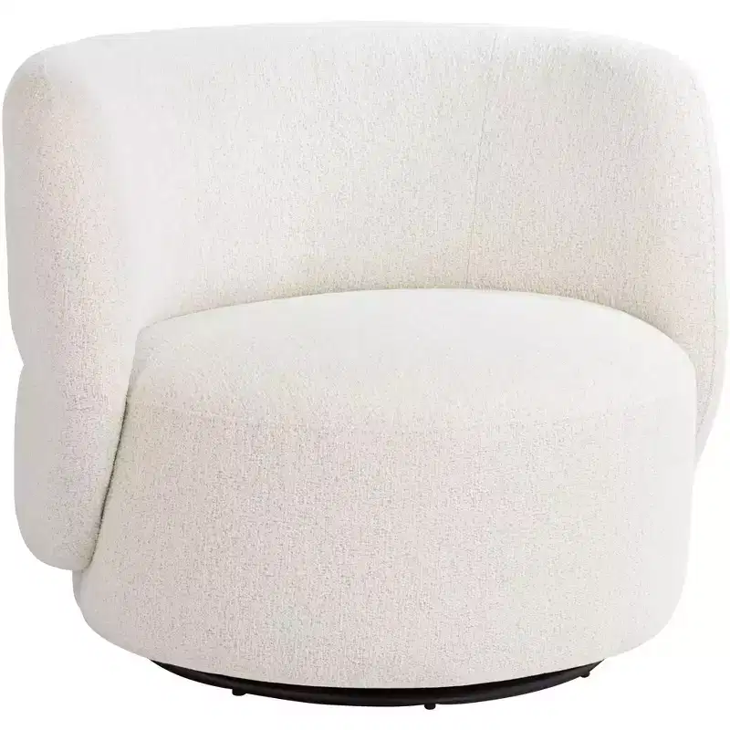 Studio 55D Fontana 36 Wide Off-White Nubby Fabric Occasional Swivel Chair