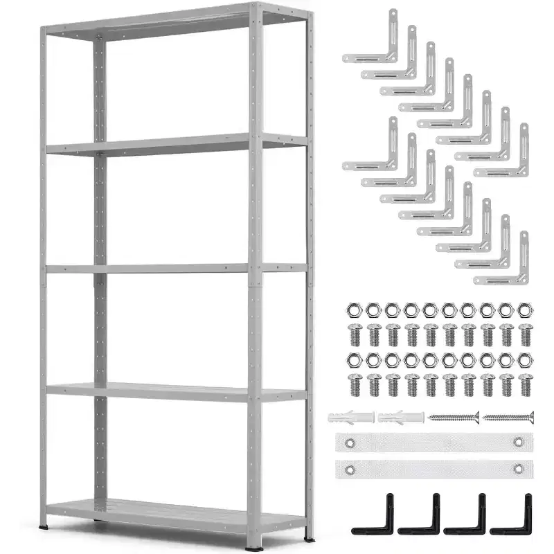 Acekool 5-Tier Heavy Duty Metal Shelving Unit, Adjustable Garage Storage Rack, 36x12x68 for Kitchen, Pantry, Basement, Laundry