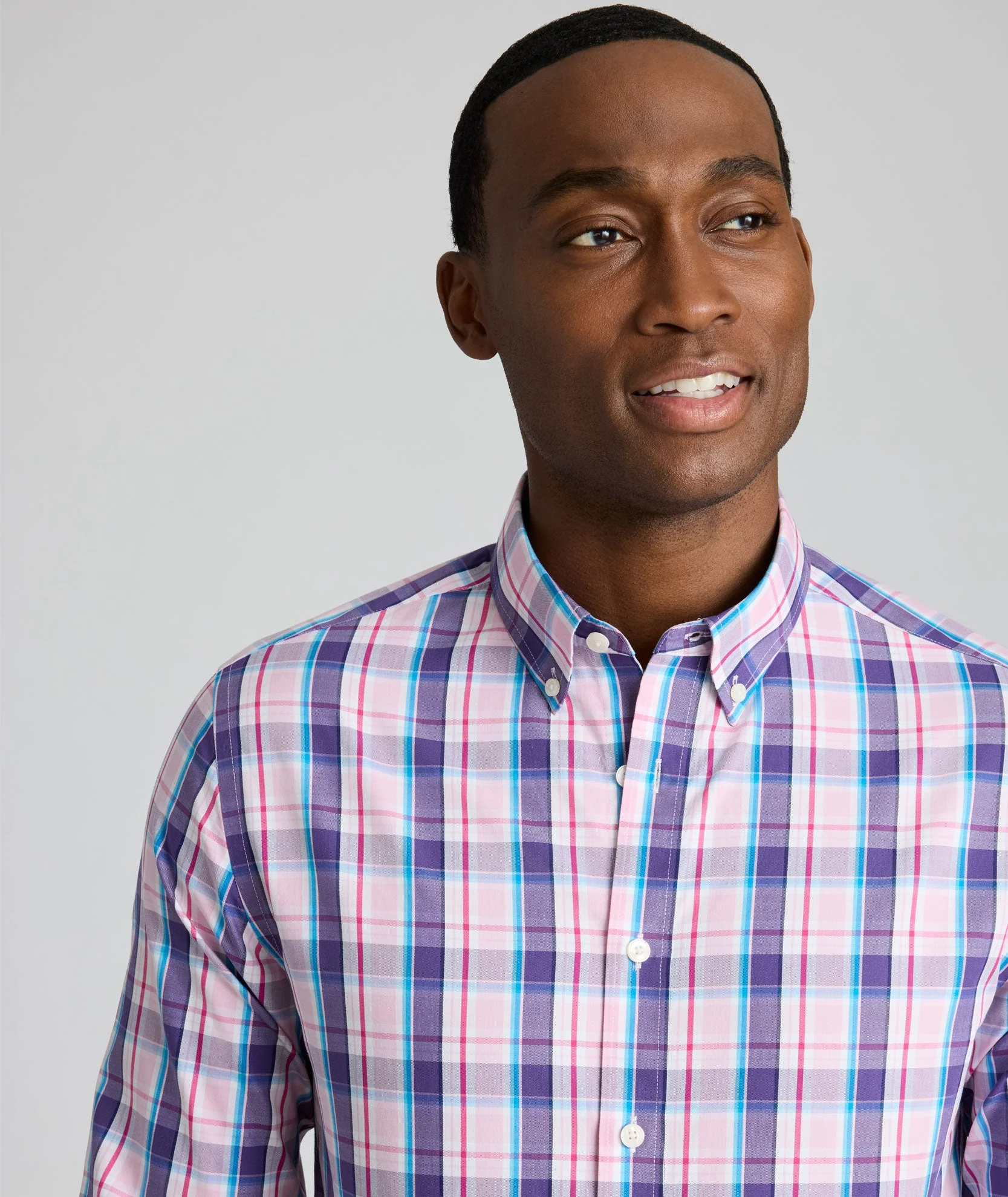 Plaid Cotton Shirt (Pink)